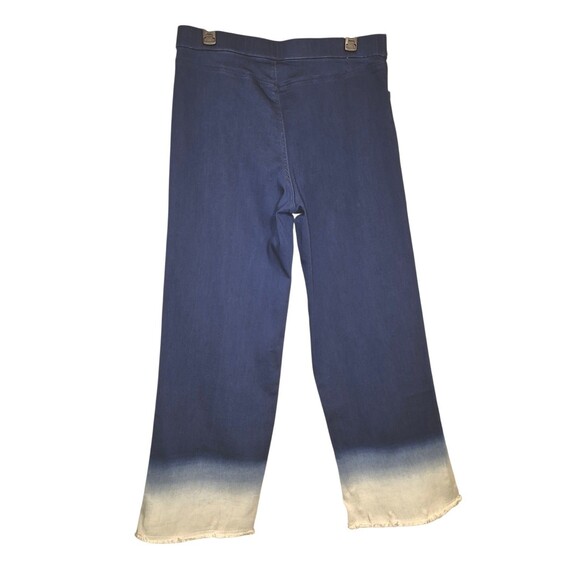 Susan Graver Women's Ombre Wide Leg Pull On Elastic Waistband Ankle Jean 12 Wash - Picture 5 of 5